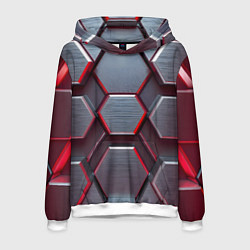 Толстовка-худи мужская Бордовый бронежилет, цвет: 3D-белый