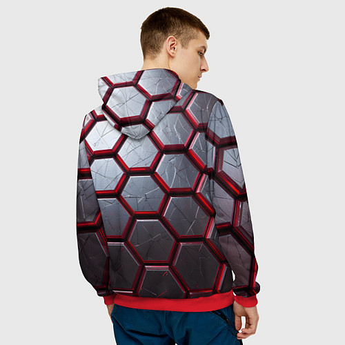 Мужская толстовка Металлический бронежилет / 3D-Красный – фото 4