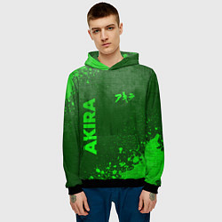 Толстовка-худи мужская Akira - green gradient вертикально, цвет: 3D-черный — фото 2