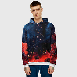 Толстовка-худи мужская Багровый туман, цвет: 3D-белый — фото 2