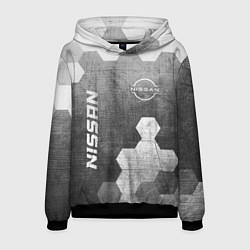 Толстовка-худи мужская Nissan - grey gradient вертикально, цвет: 3D-черный