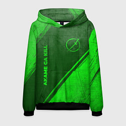 Толстовка-худи мужская Akame ga Kill - green gradient вертикально, цвет: 3D-черный