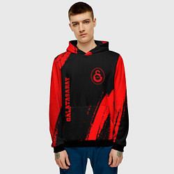 Толстовка-худи мужская Galatasaray - red gradient вертикально, цвет: 3D-черный — фото 2