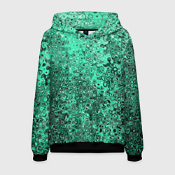 Толстовка-худи мужская Бирюзовый аквамарин абстрактная текстура, цвет: 3D-черный