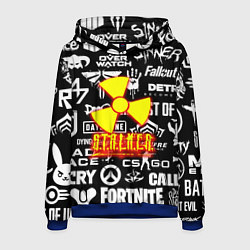 Толстовка-худи мужская Сталкер все логотипы игр, цвет: 3D-синий