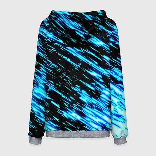 Мужская толстовка Monster energy штрихи голубых неоновых красок / 3D-Меланж – фото 2