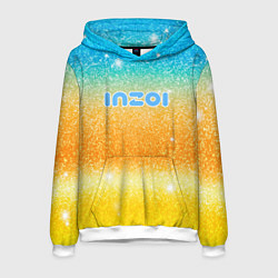 Толстовка-худи мужская Inzoi лого и блестки, цвет: 3D-белый