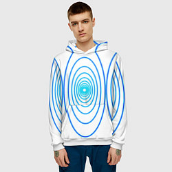 Толстовка-худи мужская Овалы с свечением, цвет: 3D-белый — фото 2