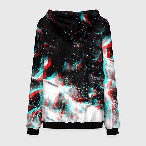 Мужская толстовка Monster energy огонь глитч / 3D-Черный – фото 2