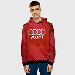 Толстовка-худи мужская Audi - абстракция, цвет: 3D-черный — фото 2