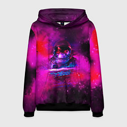 Толстовка-худи мужская Космонавт в космическом море, цвет: 3D-черный