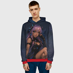 Толстовка-худи мужская Ситлали со звездами - Genshin Impact, цвет: 3D-красный — фото 2