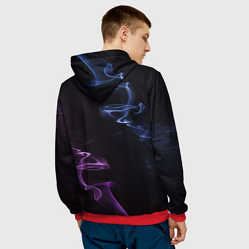 Мужская толстовка Color black blue pink / 3D-Красный – фото 4