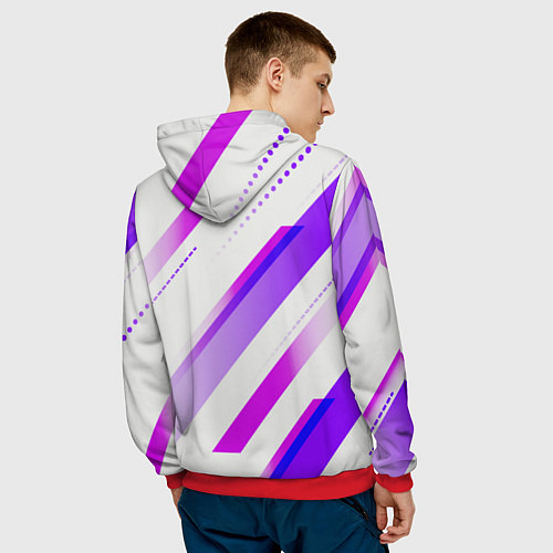 Мужская толстовка Color white pink / 3D-Красный – фото 4