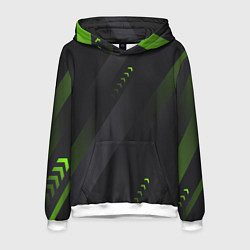 Толстовка-худи мужская Color black green, цвет: 3D-белый