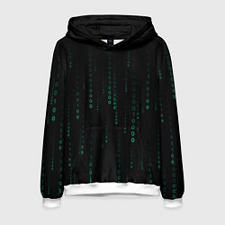 Толстовка-худи мужская Color black turquoise, цвет: 3D-белый