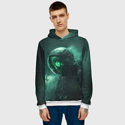 Толстовка-худи мужская Космический скелет, цвет: 3D-белый — фото 2