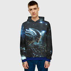 Толстовка-худи мужская Чужой космос, цвет: 3D-синий — фото 2