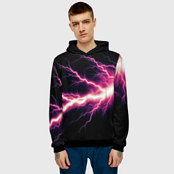 Толстовка-худи мужская Lightning pink, цвет: 3D-черный — фото 2