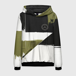 Толстовка-худи мужская Merсedes Benz логотип, цвет: 3D-черный