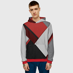 Толстовка-худи мужская Color black red grey, цвет: 3D-красный — фото 2