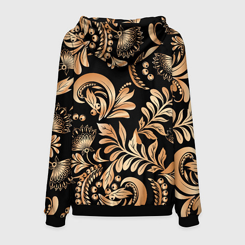 Мужская толстовка Русский этнический узор с позолотой / 3D-Черный – фото 2