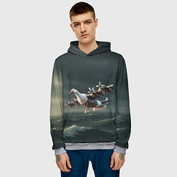Толстовка-худи мужская Бомбардито гусито мем, цвет: 3D-меланж — фото 2