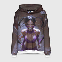 Толстовка-худи мужская Сумасшедшая Милина, цвет: 3D-белый