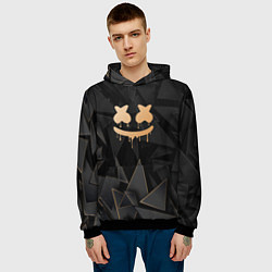 Толстовка-худи мужская Marshmello golden poly, цвет: 3D-черный — фото 2