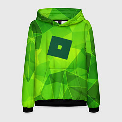 Толстовка-худи мужская Roblox green poly, цвет: 3D-черный