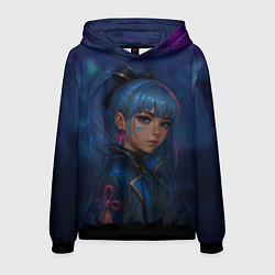 Толстовка-худи мужская Камисато Аяка киберпанк, цвет: 3D-черный