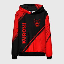 Толстовка-худи мужская Kuromi - red gradient вертикально, цвет: 3D-черный