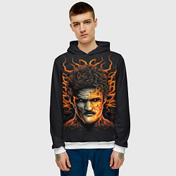 Толстовка-худи мужская The last of us - зараженный Джоел, цвет: 3D-белый — фото 2