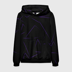 Толстовка-худи мужская Color purple line, цвет: 3D-черный