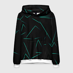 Толстовка-худи мужская Color turquoise line, цвет: 3D-белый