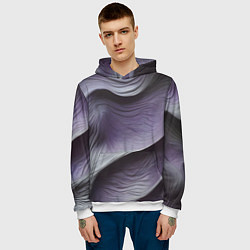 Толстовка-худи мужская Пластилиновые волны, цвет: 3D-белый — фото 2