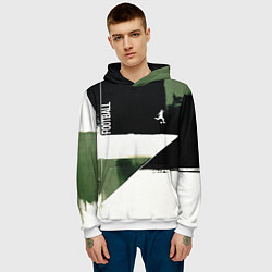 Толстовка-худи мужская Футбол на фоне брызг красок, цвет: 3D-белый — фото 2