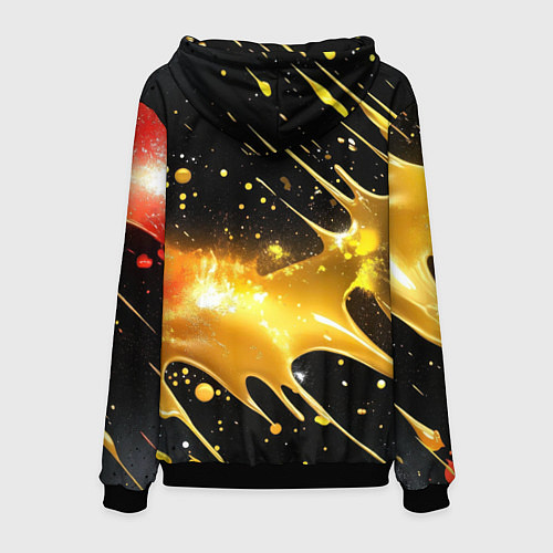 Мужская толстовка Герб России и золотые кляксы / 3D-Черный – фото 2