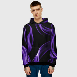 Толстовка-худи мужская Purple abstraction, цвет: 3D-черный — фото 2