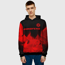 Толстовка-худи мужская Dongfeng - red gradient посередине, цвет: 3D-черный — фото 2