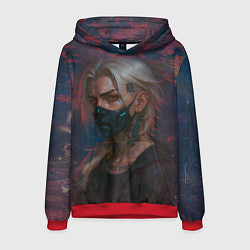 Толстовка-худи мужская Мужчина в маске, цвет: 3D-красный