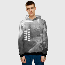 Толстовка-худи мужская Mass Effect - grey gradient вертикально, цвет: 3D-черный — фото 2