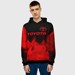Толстовка-худи мужская Toyota - red gradient посередине, цвет: 3D-черный — фото 2