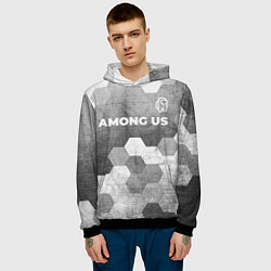 Толстовка-худи мужская Among Us - grey gradient посередине, цвет: 3D-черный — фото 2