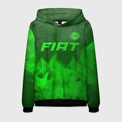 Толстовка-худи мужская Fiat - green gradient посередине, цвет: 3D-черный