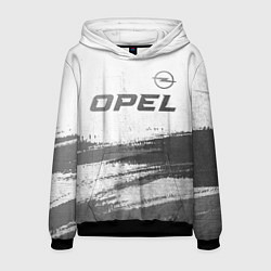 Толстовка-худи мужская Opel - white gradient посередине, цвет: 3D-черный