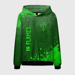 Толстовка-худи мужская In Flames - green gradient вертикально, цвет: 3D-черный