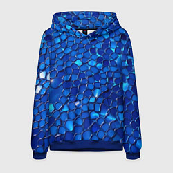 Толстовка-худи мужская Блестящие синие отражения, цвет: 3D-синий
