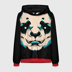 Толстовка-худи мужская Взгляд панды, цвет: 3D-красный