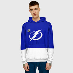 Толстовка-худи мужская Тампа Бэй Лайтнинг хоккей, цвет: 3D-белый — фото 2